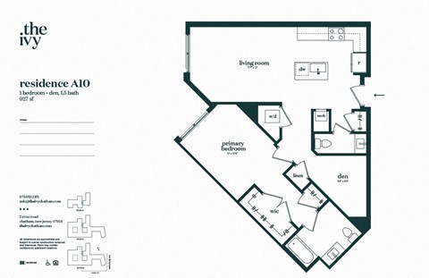 A10-AP-A Floor Plan at The Ivy, Chatham New Jersey